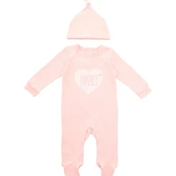Discount DKNY Jeans Baby Piger sovepose med knyttet hue sæt Pink