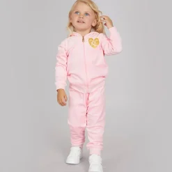 Juicy Couture Baby Piger Velour Hjerte Logo Træningsdragt Mandelblomst Lyserød