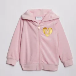 Juicy Couture Baby Piger Velour Hjerte Logo Træningsdragt Mandelblomst Lyserød