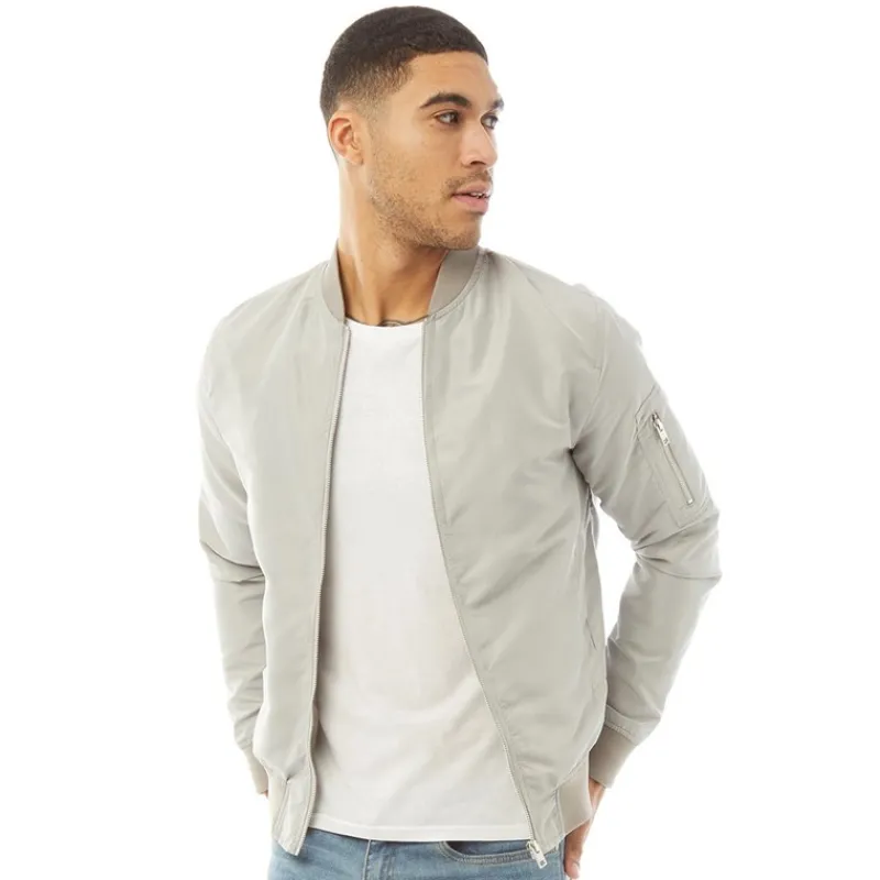 Hot JACK & JONES Bomberjakke Herre Spøgelsesgrå