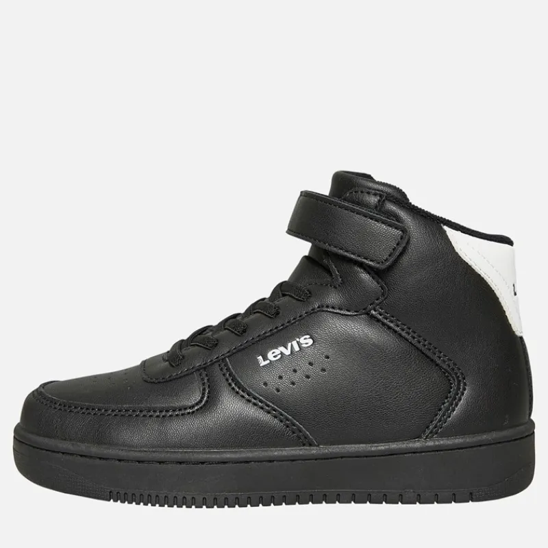 Sale Levi's Børne Nye Union Hi Top Sneakers Hvid 0008 Sort