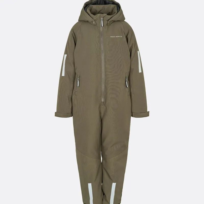 Discount True North Børne vandtæt overall Oxford snefrakke tarmac kakigrøn