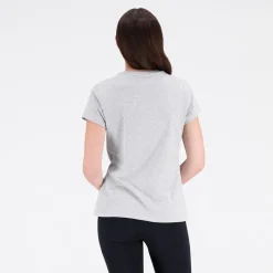 Online New Balance Dame Basic Stacked Logo T-Shirt Athletic Grå Grå