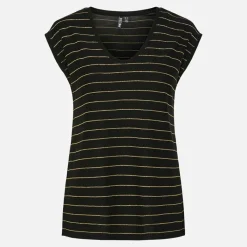 Online Pieces Dame Billo Lurex T Shirt Sort