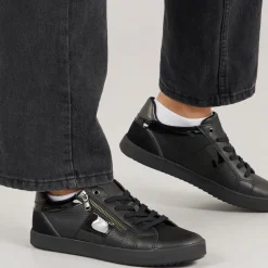 GEOX Dame Blomie Zip Sneakers Sort