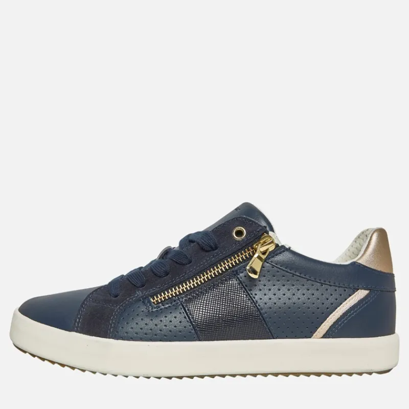 Hot GEOX Dame Blomiee Sneakers Flade Marineblå