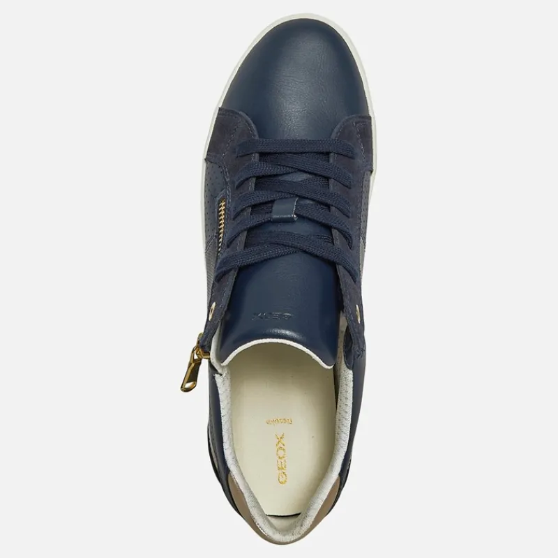 Hot GEOX Dame Blomiee Sneakers Flade Marineblå
