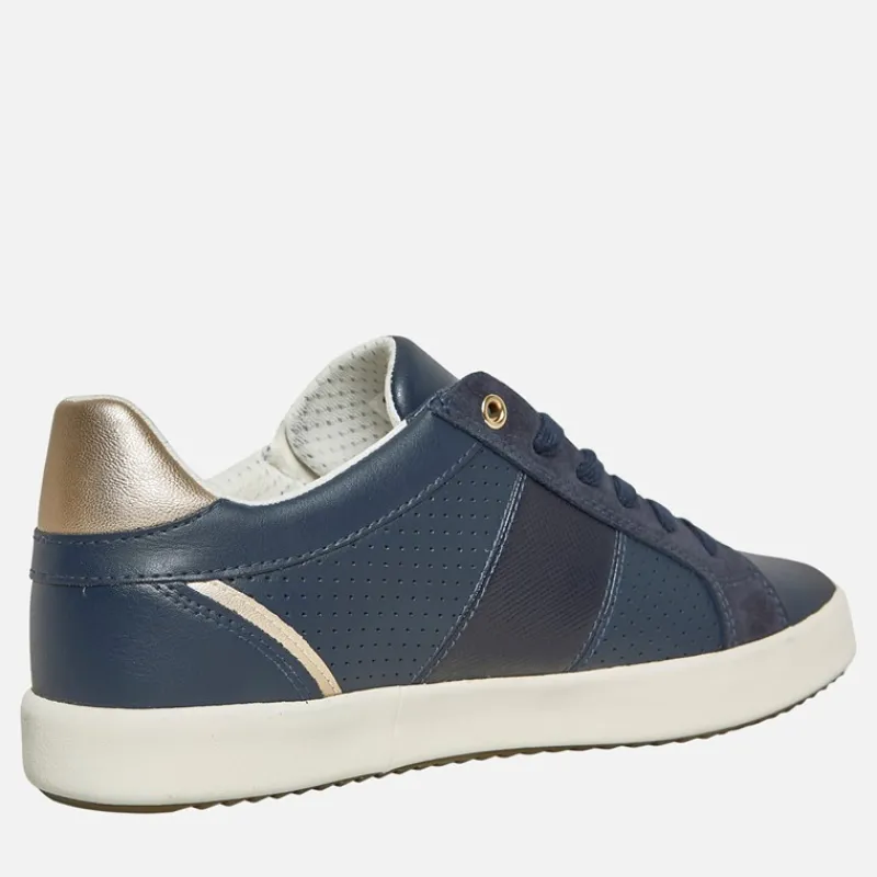 Hot GEOX Dame Blomiee Sneakers Flade Marineblå