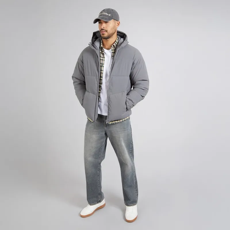 New JACK & JONES Dame Brady Hætte Puf Jakke Castlerock