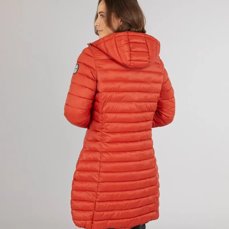Trespass Dame Briarlea Polstret Hætte Mellemlang Frakke Burnt Orange Mørk orange