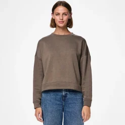 Online Pieces Dame Chili Langærmet Sweater Morel