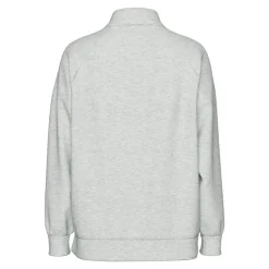 Pieces Dame Chilli Halv lynlås sweatshirt Light Grey Melange