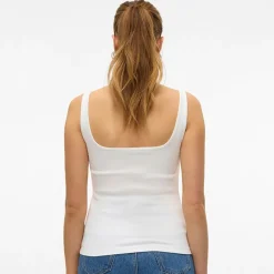 Online Vero Moda Dame Chloe Firkantet Hals Top Sne Hvid