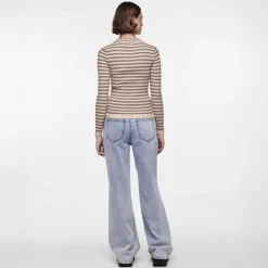 Hot Pieces Dame Crista O Hals Strikket Sweater Fossil