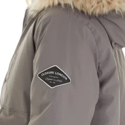 Best Closure London Dame Cropped Fur Parka Grå Grå