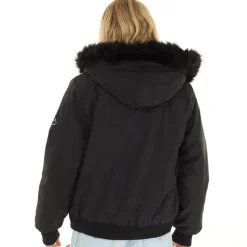 Outlet Closure London Dame Cropped Fur Parka Sort