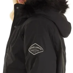 Outlet Closure London Dame Cropped Fur Parka Sort