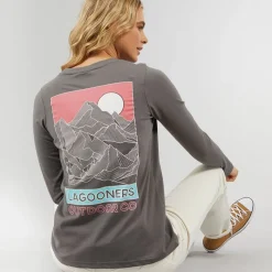 Clearance Lagooners Dame Cullen Langærmet T-shirt Koksgrå