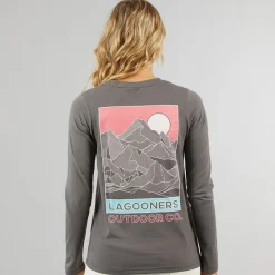 Clearance Lagooners Dame Cullen Langærmet T-shirt Koksgrå