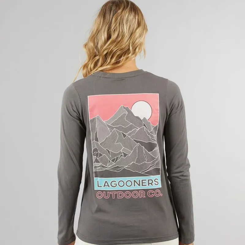 Clearance Lagooners Dame Cullen Langærmet T-shirt Koksgrå