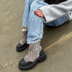 Outlet Copenhagen Shoes Dame Det Er Bare En Sne Dag Lep Støvler 0702 Lep Leopardtryk