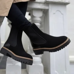 Hot Copenhagen Shoes Dame Efterår 21 Ruskind Støvler 001 Sort