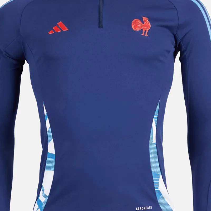 Best adidas Dame FFR Frankrig Rugby Trænings Top Dark Blue