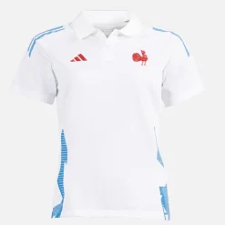 Best adidas Dame FFR Frankrig Rugby Trænings Polo Hvid