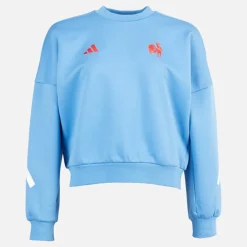 Best adidas Dame FFR Frankrig Rugby Z.N.E. Rejse Sweatshirt Focus Blue