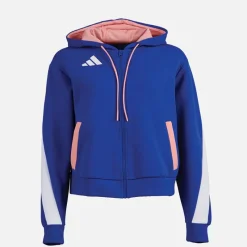 Online adidas Dame FFR Team Frankrig Hættetrøje Semi Lucid Blue