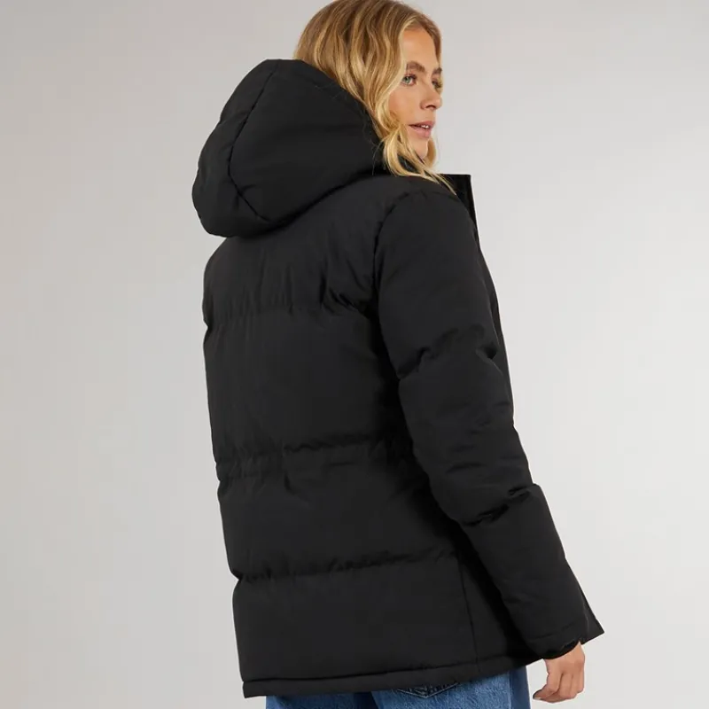 Clearance Bench Dame Fina Mellem Lang Puffer Jakke Sort