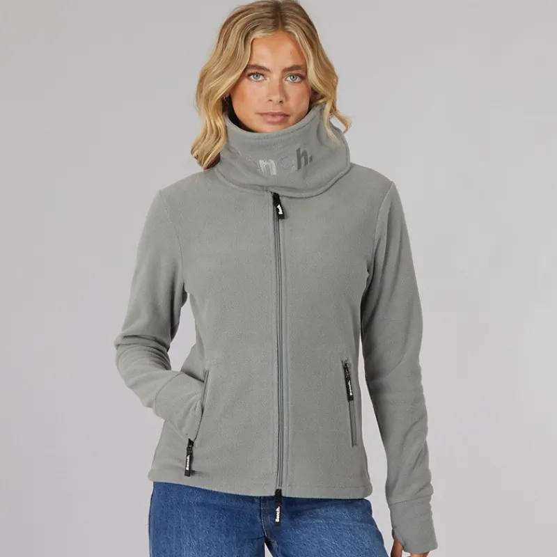 Bench Dame Funnel Microfleece Track Top Grafit Grå Grå