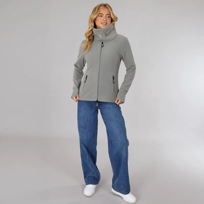 Bench Dame Funnel Microfleece Track Top Grafit Grå Grå