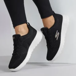 Sale SKECHERS SPORT Dame Go Walk Joy Violet Sneakers Sort/Rosaguld