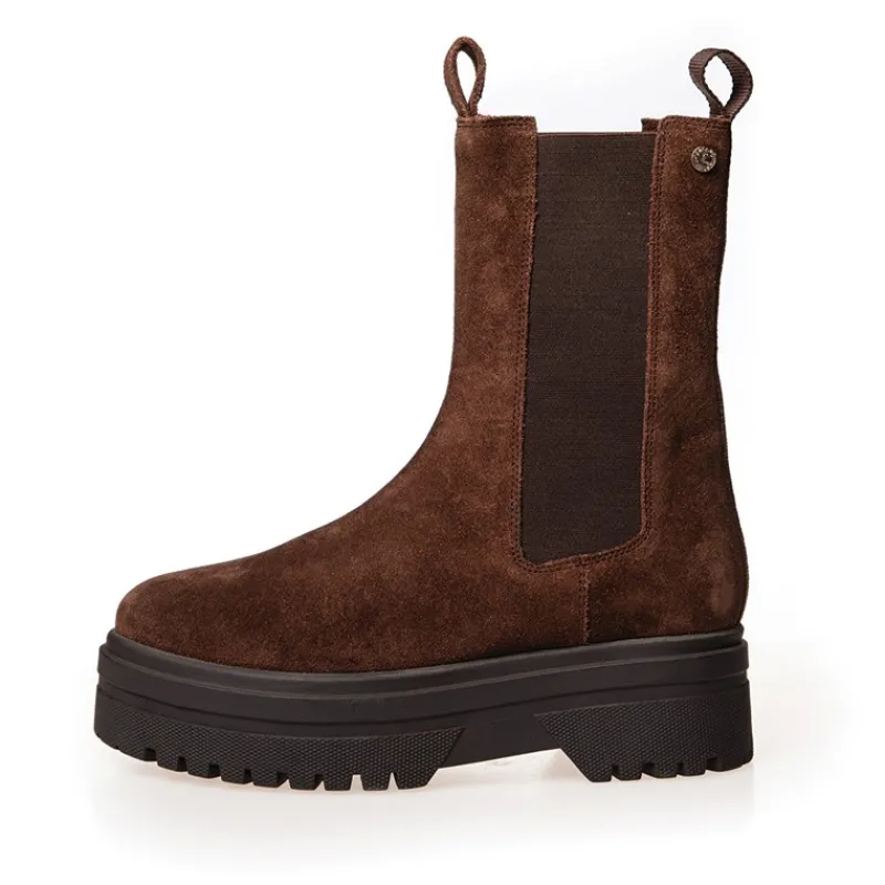 Outlet Copenhagen Shoes Dame Going Suede Copenhagen Støvler 0035 Mørkebrun (Kaffe Bønne) Mørkebrun