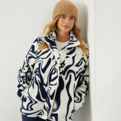 Sale Bench Dame Gorla Borg Fleece Vinter /Navy Hvirvel Hvid