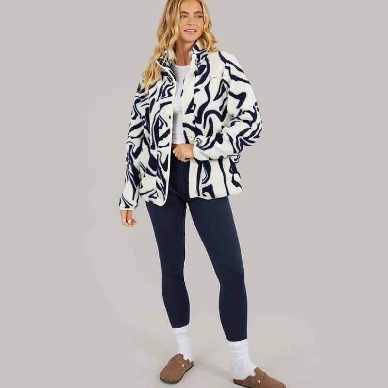 Sale Bench Dame Gorla Borg Fleece Vinter /Navy Hvirvel Hvid