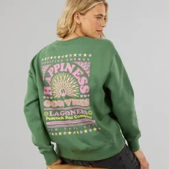Hot Lagooners Dame Happiness Sweatshirts kakigrøn