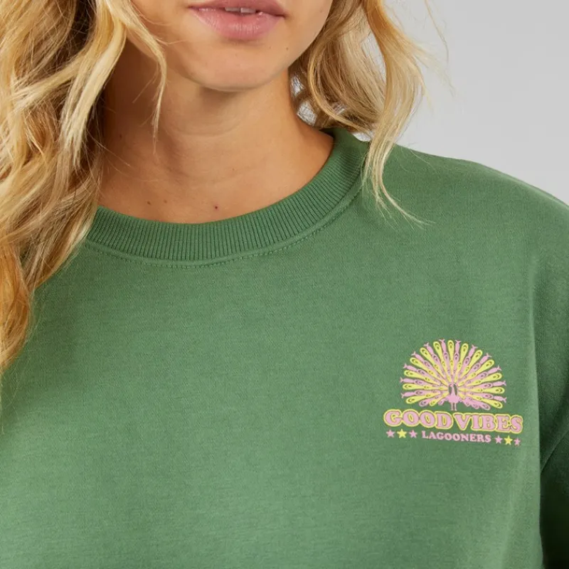 Hot Lagooners Dame Happiness Sweatshirts kakigrøn