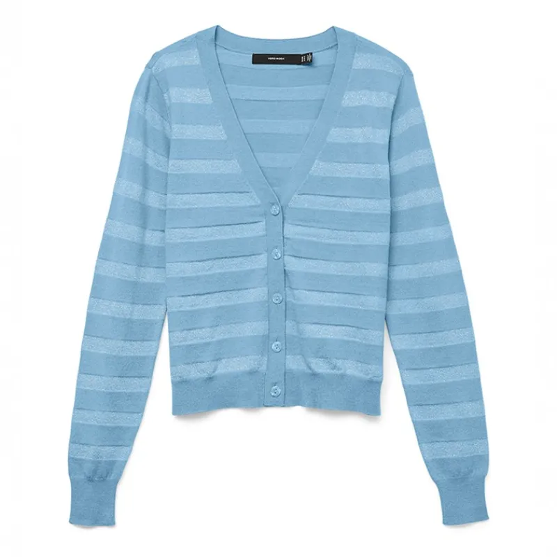 Clearance Vero Moda Dame Happy Shine V-hals cardigan luftig blå