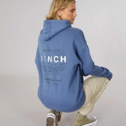 Outlet Bench Dame Harmy Hættetrøje Denim Blå Mellemblå