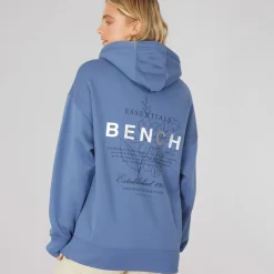 Outlet Bench Dame Harmy Hættetrøje Denim Blå Mellemblå