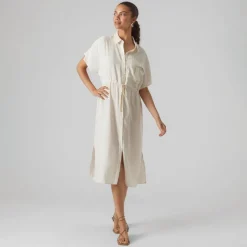 Clearance Vero Moda Dame Iris Kortærmet Skjorte Kjole Pearled Ivory