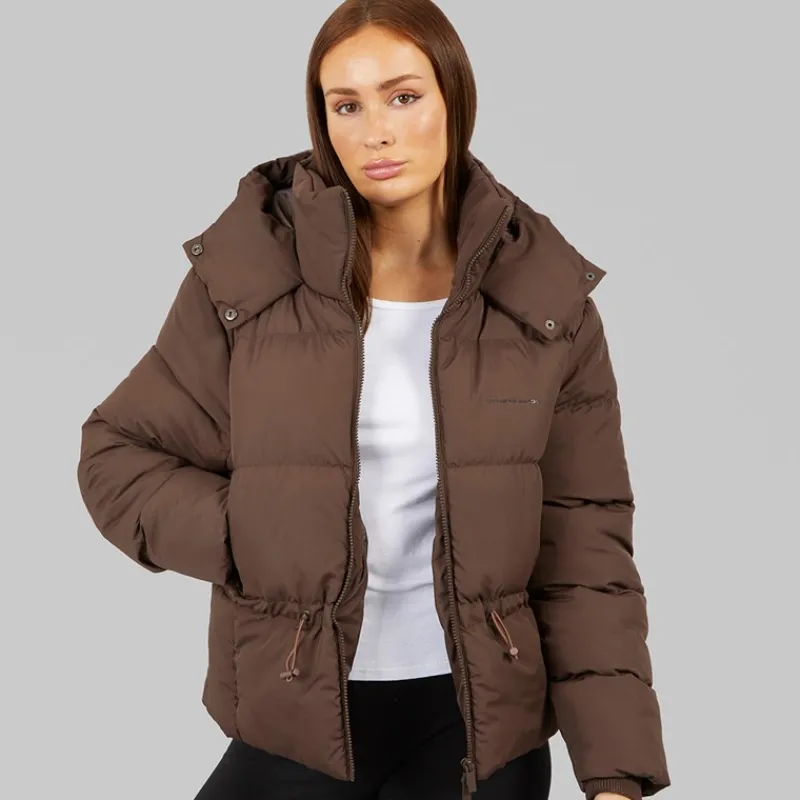 Sale Closure London Dame justerbar talje puffer kaffe Brun