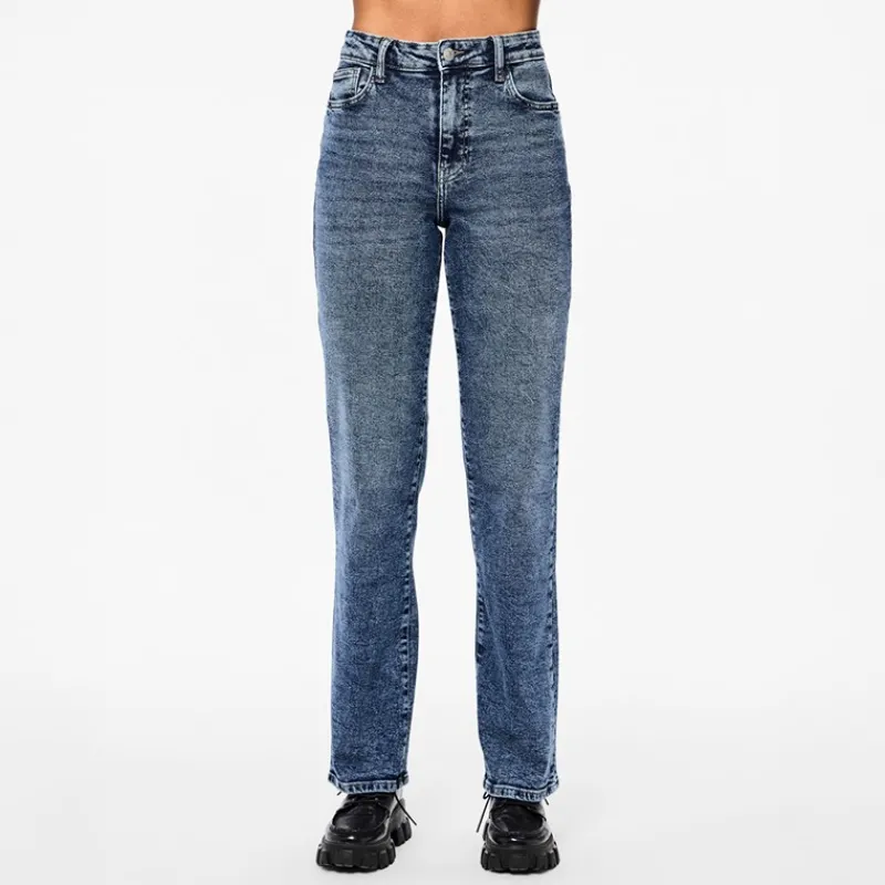 Online Pieces Dame Kelly Lige Ben Jeans Medium Blue Denim