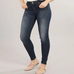 Sale Only Dame Kendell Ankel Længde Slim Jeans Mørkeblå Denim