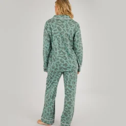 New Bench Dame Korda Pyjamas Mørk Salvie Leopard