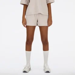Clearance New Balance Dame Linear Heritage Fransk Terry Shorts Moonrock
