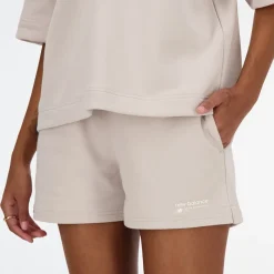 Clearance New Balance Dame Linear Heritage Fransk Terry Shorts Moonrock