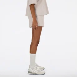 Clearance New Balance Dame Linear Heritage Fransk Terry Shorts Moonrock